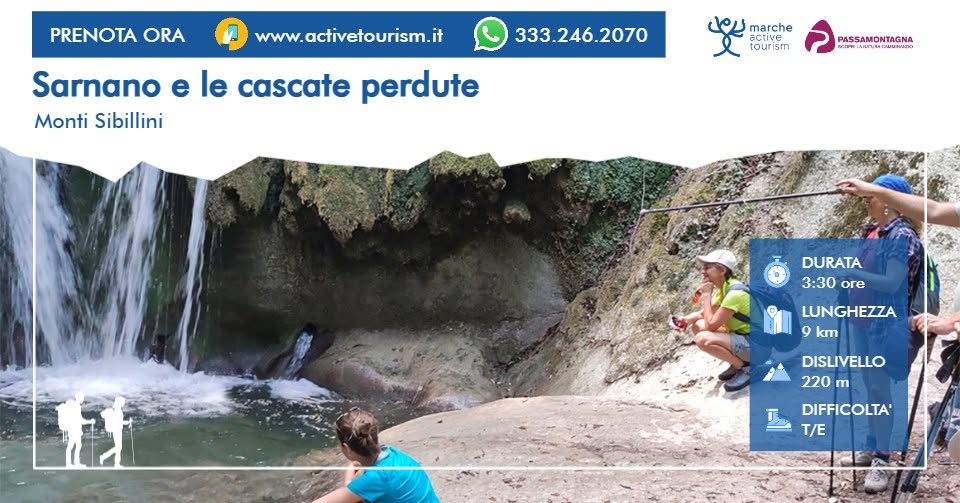 Evento Sarnano e le cascate perdute Locandina Sarnano e le cascate perdute - da domenica 12 aprile - domenica 6 settembre 2026 ore 09:00 ore 13:15