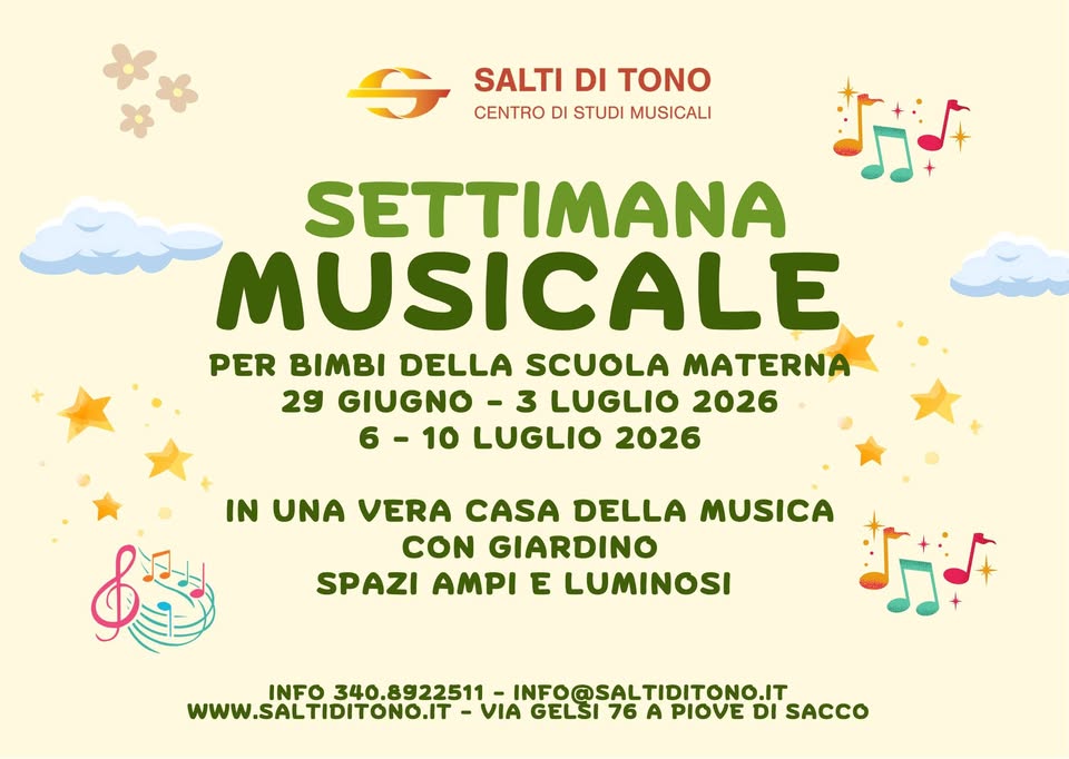 Evento Settimane musicali estive Locandina Settimane musicali estive - da lunedì 29 giugno - venerdì 10 luglio 2026 ore 08:00 ore 12:00