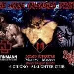Slaughter 8° Birthday Party! 06.06.26 Potrebbe essere un'immagine raffigurante il seguente testo "THEHORDEUNRESHED THEHORDEL RAMMSTEIN SLIPKNOT MARILYN MANSON EISERNMANN 中作 地界郎 SUBLIMINAL VERSES ៉ត2 GODAMN SUPERSTAR 06 GIUGNO SLAUGHTER CLUB PADERNO DUGNANO (MI) 北百物"
