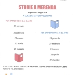 STORIE A MERENDA letture ad alta voce per bambini da 7 a 10 anni Potrebbe essere un contenuto grafico raffigurante il seguente testo "Comune di Cordenons COMUNE DI CORDENONS CORDENONS BIBLIOTECA CIVICA "R. APPI PA RENATO BIRNTON APPI Cordenone STORIE A MERENDA da gennaio maggio 2026 A CURA DEI LETTORI VOLONTARI PER BAMBINI DAI AI ANNI 26 gennaio 23 febbraio 23 marzo PER BAMBINI DAI 7 AI 10 ANNI 20 aprile 28 gennaio 25 maggio 25 febbraio 25 marzo 22 aprile 27 maggio TUTTI GLI NCONTRI SI TENGONO IN BIBLIOTECA ALLE ORE 17:00 CON INGRESSO LIBERO PER INFO: TEL. 0434.930825 0434. تاف LEGGIAMO Nati per Leggere GUIA GULA"