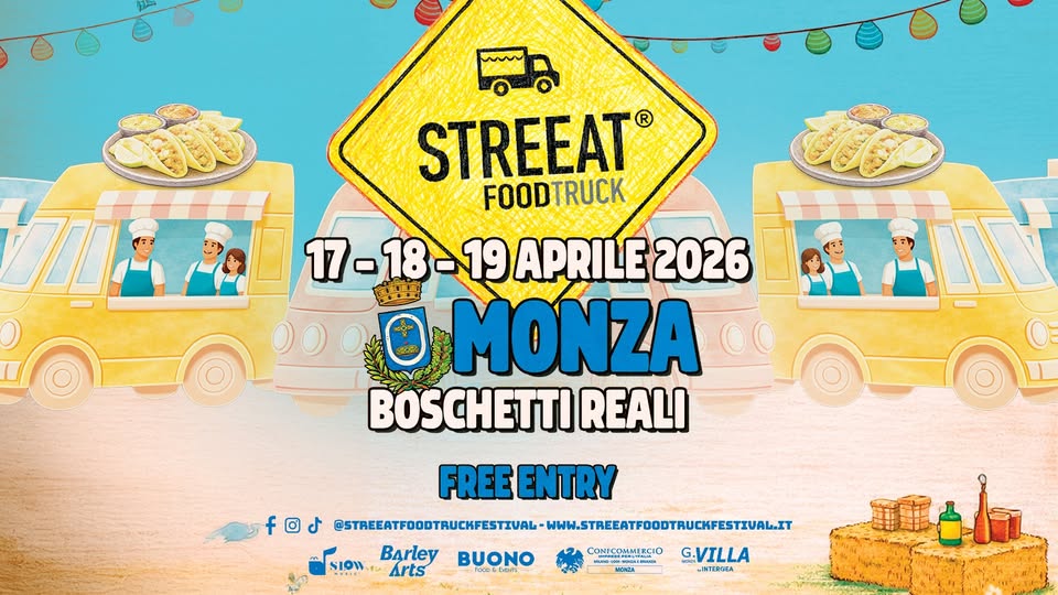 STREEAT® Food Truck Festival MONZA Potrebbe essere un'immagine raffigurante strada e testo