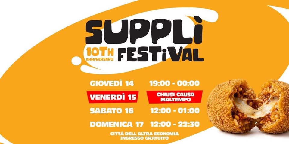 Supplì Festival ® 10th Anniversary Potrebbe essere un'immagine raffigurante uovo alla scozzese e crocchetta