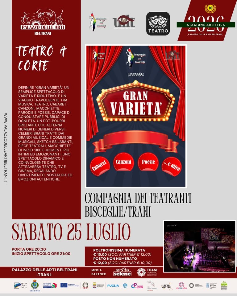 Evento Teatro A Corte Gran Varietà Locandina Teatro A Corte Gran Varietà - sabato 25 luglio ore 21:00 - 23:00