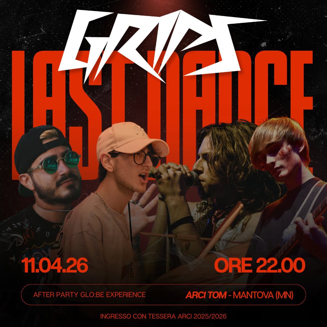 “The Last Dance / Back to Beginning” Potrebbe essere un'immagine raffigurante il seguente testo "ឈំជល দবাশ 11.04.26 AFTERPARTY AFTERPARTYGLO.IBEEXPERENCE GLO:BE XPERIENCE ORE ORE22.00 22.00 ARCITOM ARCITOM-MANTOVA(MN) ARCI TOM MANTOVA(MN) NGRESSOCO GFESSOCONTESSERAARCI2025/202"