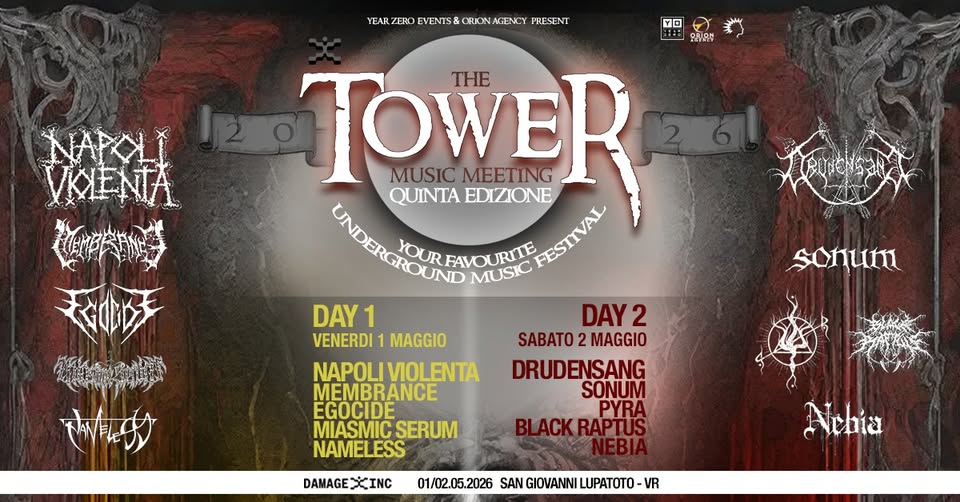 THE TOWER • Music Meeting 2026 Potrebbe essere un'immagine raffigurante silo e testo
