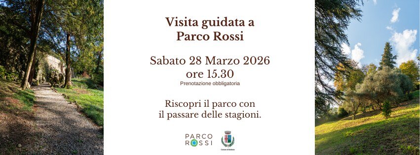 Visita Guidata di Parco Rossi – Sabato 28 Marzo 2026 Potrebbe essere un'immagine raffigurante erba e il seguente testo "Visita guidata a Parco Rossi Sabato 28 Marzo 2026 ore 15.30 Prenotazione obbligatoria Riscopri il parco con il passare delle stagioni. PARCO ROSSI"