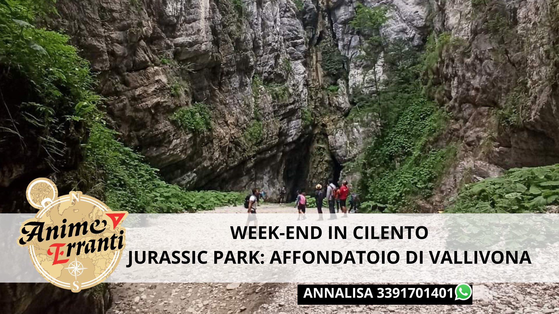 01 / 02 e 03 Maggio🌿🌎 Weekend cilento: Affondatoio di Vallivona e Valle delle Orchidee 🌎🌿 Potrebbe essere un'immagine raffigurante il seguente testo "Animey Aneranti Trranti JURASSIC PARK: AFFONDATOIO DI VALLIVONA WEEK-END END IN CILENTO WEEK ANNALISA ANNALISA 3391701401"
