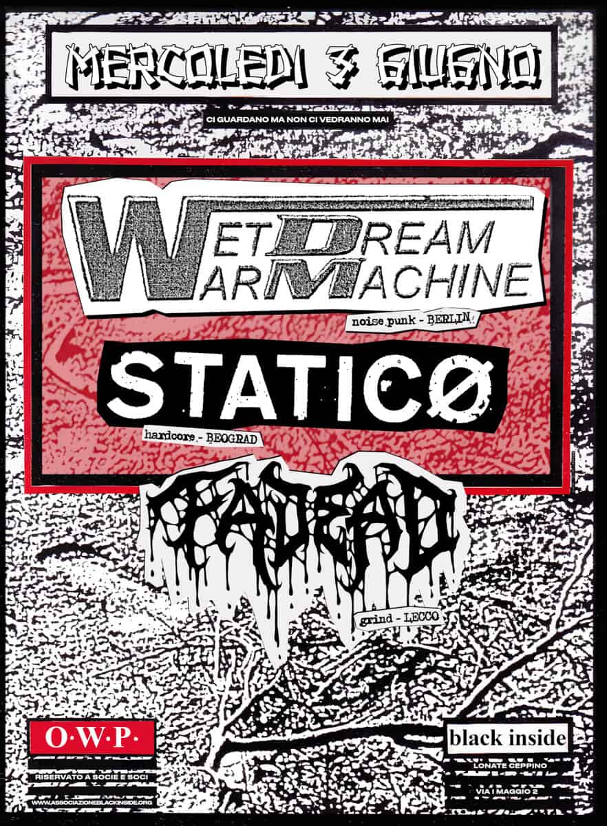 Evento 03.06 Wet Dream War Machine (GER) Statico (SRB) Fadead Locandina 03.06 Wet Dream War Machine (GER) Statico (SRB) Fadead - mercoledì 3 giugno ore 21:00 - 23:00