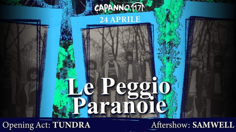 Evento 24.04.26 – Le Peggio Paranoie Live – Capanno17 Locandina 24.04.26 – Le Peggio Paranoie Live – Capanno17 - venerdì 24 aprile ore 23:30 - 01:30