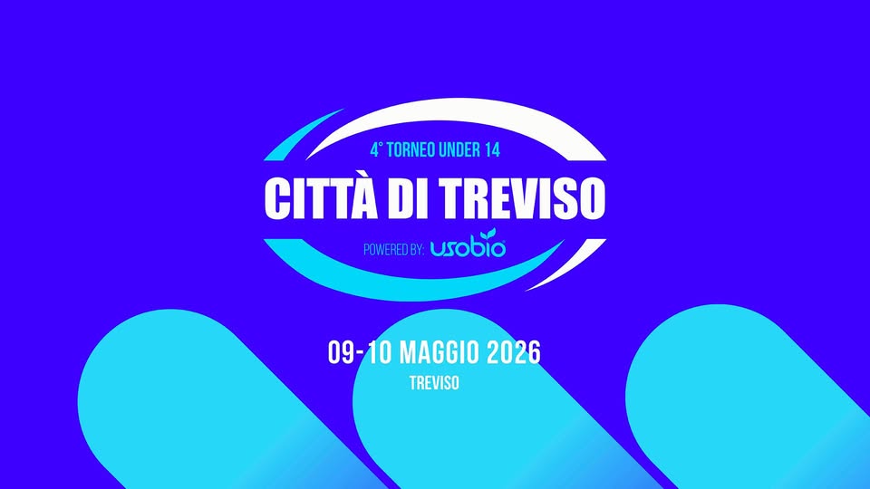 4° TORNEO UNDER 14 “CITTA DI TREVISO” Potrebbe essere un'immagine raffigurante il seguente testo "4 4°TORNEOUNDER14 4 TORNEO UNDER 14 14 CITTÀ DI TREVISO POWEREDBY: usobio 09-10 MAGGIO 09-10MAGGI02026 2026 TREVISO"