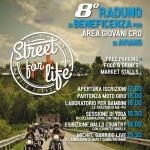 Potrebbe essere un'immagine raffigurante motocicletta e il seguente testo "SABATO 20 GIUGNO FONTANAFREDDA （PN) 8 RADUNO BENEFICENZA PER AREA GIOVANI CRO DIAVIANO FREE PARKING FOOD & DRINKS MARKET STALLS Street forn life - APERTURA ISCRIZIONI 12.00 PARTENZA MOTO GIRO 16.00 LABORATORIO PER BAMBINI 16.00 LE CRAZIONI IMA-PU MA- SESSIONE DI YOGA 16.30 IN COLLABORAZIONE CON YOGA LAB ESIBIZIONE BALLO COUNTRY 18.00 CONI COUNTRY ANGELS MICHEL GARRIDO LIVE 21.30 EL'ANIMAZIONE DI MARCY SAMBA RIO SHOW PERIESTINA MAGGIORI INFO AL NUMERO 347 58 21 624 0 ALLA PAGINA f "STREET FOR LIFE" LOCATION CON AREA COPERTA ANCHE IN CASO DI MALTEMPO"