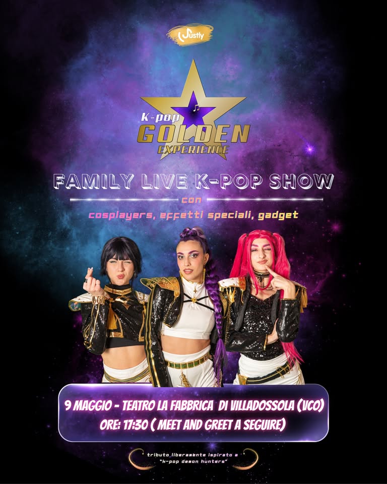 Evento 9 Maggio – Teatro La Fabbrica – Kpop Golden Experience Locandina 9 Maggio – Teatro La Fabbrica – Kpop Golden Experience - sabato 9 maggio ore 17:30 - 19:30