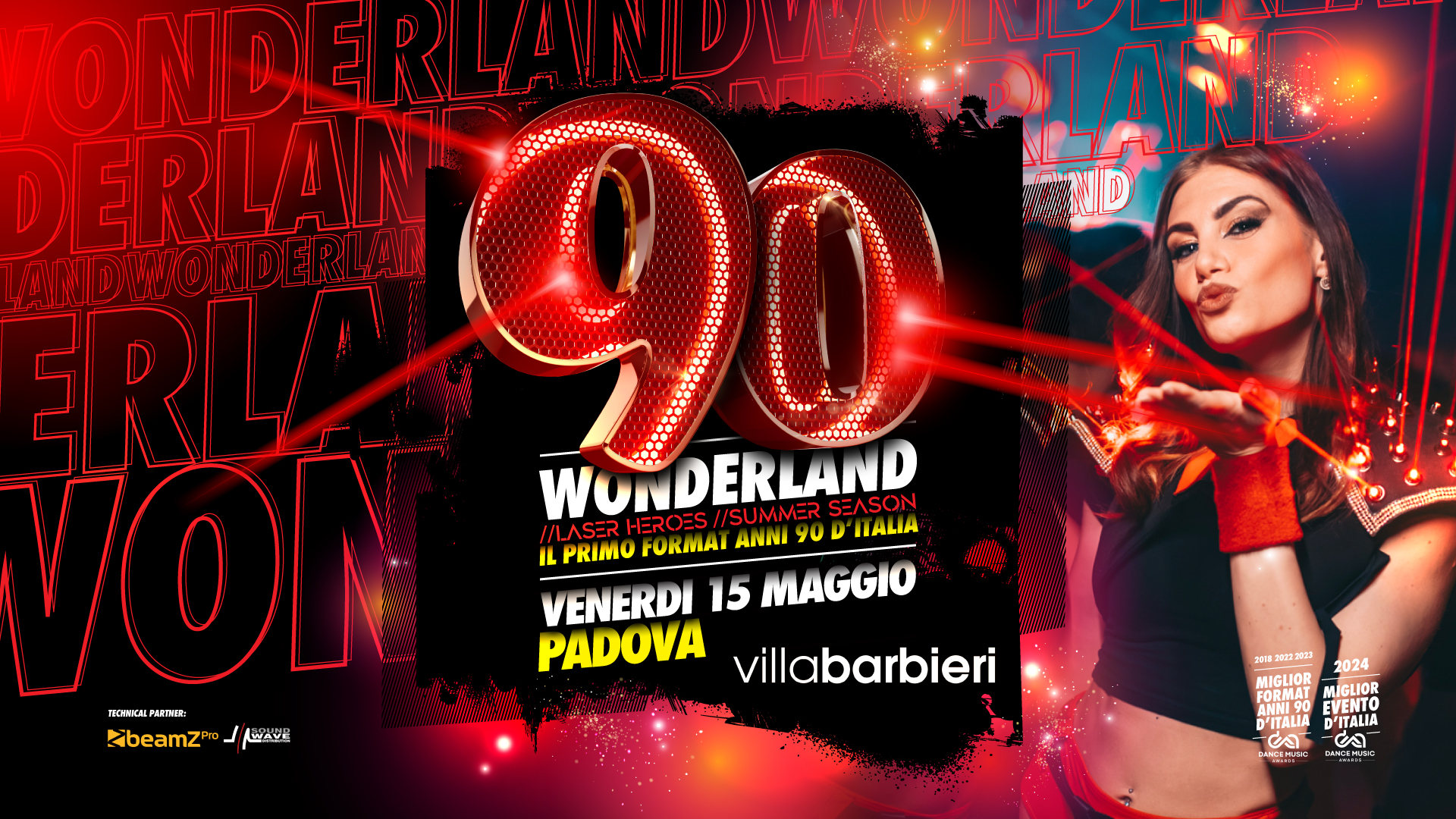 Potrebbe essere un contenuto grafico raffigurante il seguente testo "ZONDERLANNL NALA BIAND ERLAN D LINDWO ANDWONDERLAN INIDERLAN ER ERLA 90 VON WUNDERLAND //LLASER HEROES WONDE //SUMMER SEASON IL PRIMO FORMAI ANNI 90 D A VENERDI 15 MAGGIO PADOVA villabarbieri nΣyИcAΙ RMmT: KibeamZroJAUE 使 ZibeamZPr ลงาร 2002萬口茶 2024 MIGLIOR MIGLIOR FORMAT AHNT90 EVENTO D'ITALIA 'ITALIA CAO 산 BHHcuHuK သ"