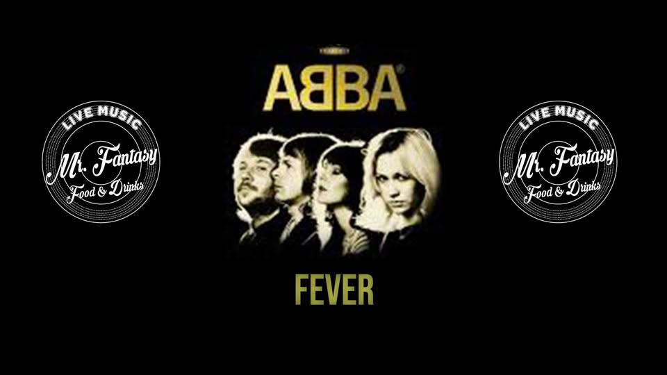 ABBA FEVER Potrebbe essere un'immagine raffigurante il seguente testo "ABBA LIVE EIVEMUSIC MUSIC M. Food&D Fantaby Food & Fantapy Drinks rinks EIVEMUSIC M M.-Fantay Fantaby Food Food&Drinkts & Drinks ood FEVER"
