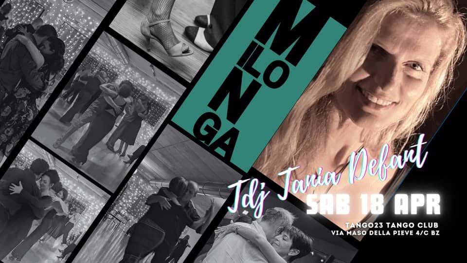 Evento Abrazame! La milonga del Sabato. Tdj Tania Defant Locandina Abrazame! La milonga del Sabato. Tdj Tania Defant - sabato 18 aprile ore 21:00 - 01:00