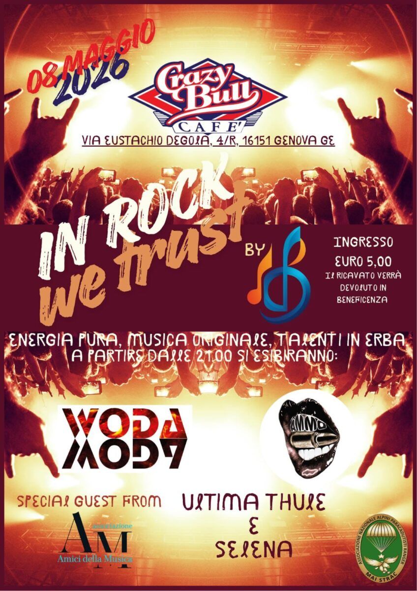 Evento Ammo & Woda Woda – Crazy Bull Genova Locandina Ammo & Woda Woda – Crazy Bull Genova - venerdì 8 maggio ore 21:00 - 23:00