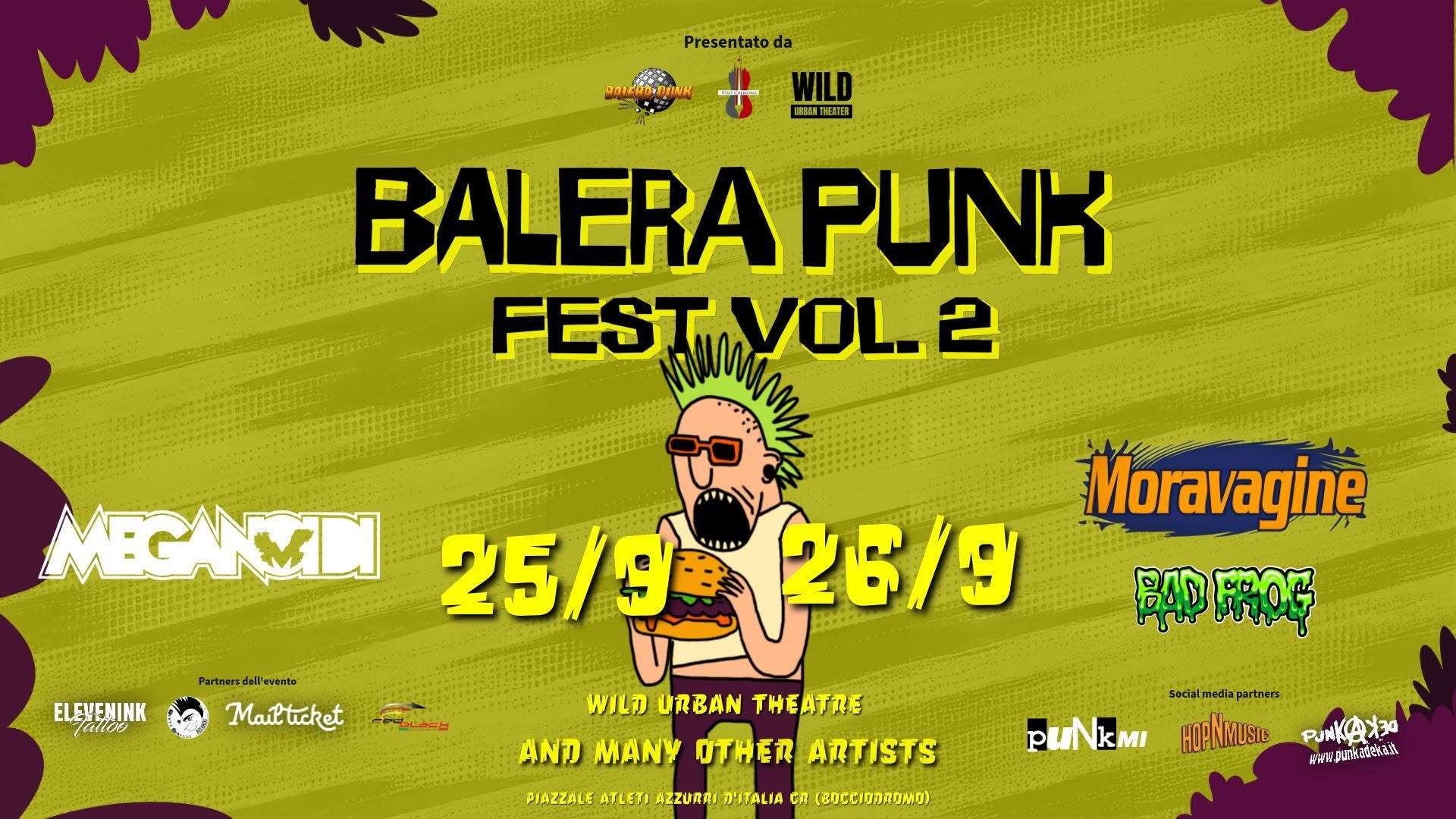 Evento Balera Punk Fest – Moravagine – Bad Frog … Locandina Balera Punk Fest – Moravagine – Bad Frog … - venerdì 25 settembre ore 17:00 - 19:00