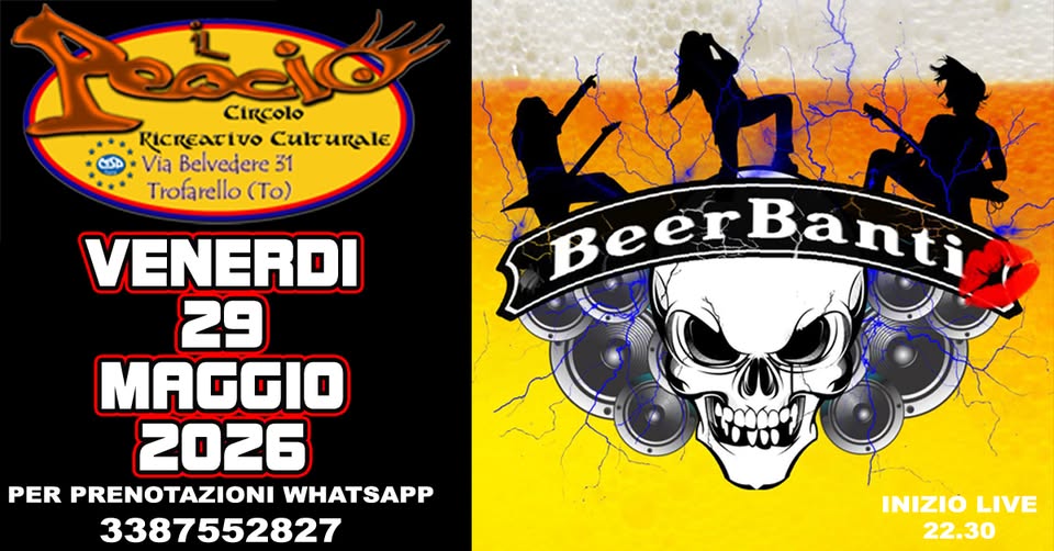 Evento Beerbanti Locandina Beerbanti - venerdì 29 maggio ore 22:30 - 00:30