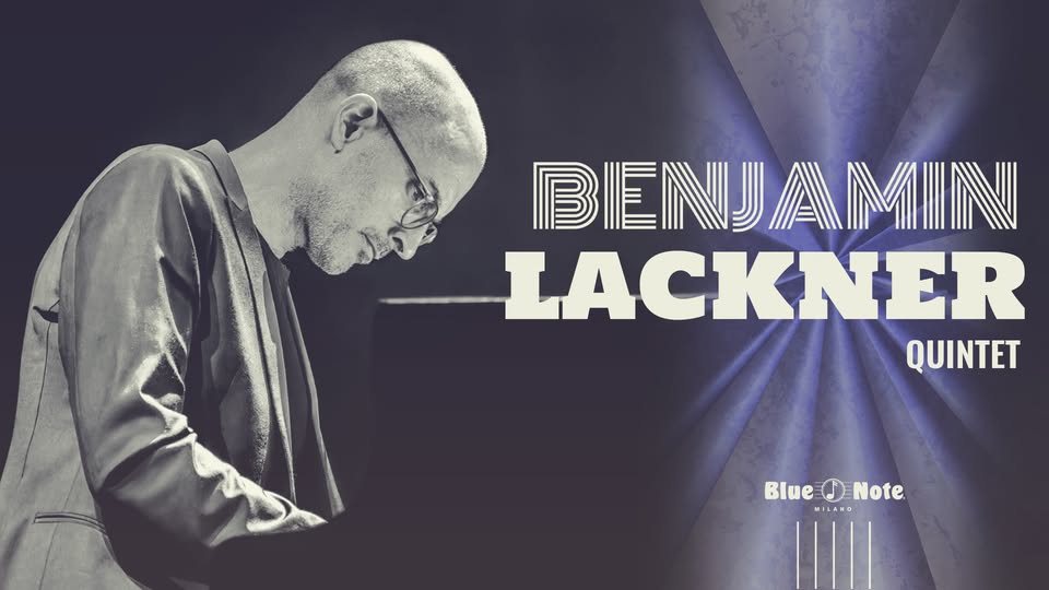 Benjamin Lackner Quintet Potrebbe essere un'immagine raffigurante pianoforte, tromba, sassofono e testo