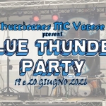 BLUE THUNDER PARTY 2026 Potrebbe essere un'immagine raffigurante il seguente testo "A hurricanes mc Varese present BLUE THUNDER PARTY 19 19e20 ZO ИςΝO GIUGNOZOZ6 2026"