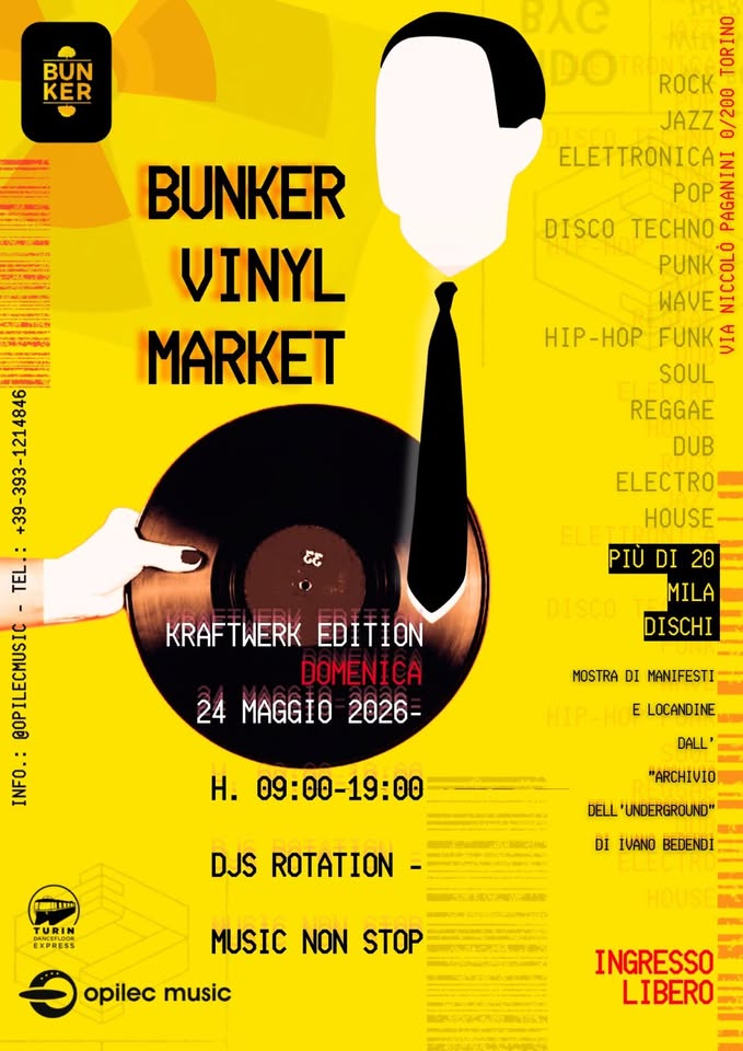 BUNKER VINYL MARKET – KRAFTWERK EDITION Nessuna descrizione della foto disponibile.