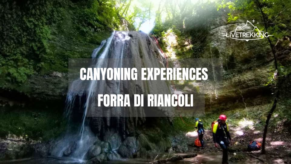 CANYONING FORRA DI RIANCOLI Potrebbe essere un'immagine raffigurante il seguente testo "VETREKKIN ETREKKING- CANYONING EXPERIENCES FORRA DI RIANCOLI"