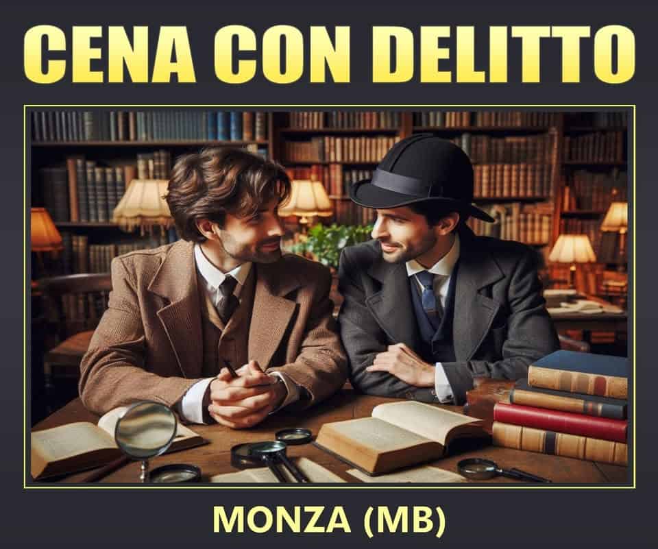 Cena con Delitto al Birra & Brace di Monza (MB) Potrebbe essere un'immagine raffigurante una o più persone e il seguente testo "CENA CON DELITTO HIII 미로 미 MONZA (ΜΒ)"