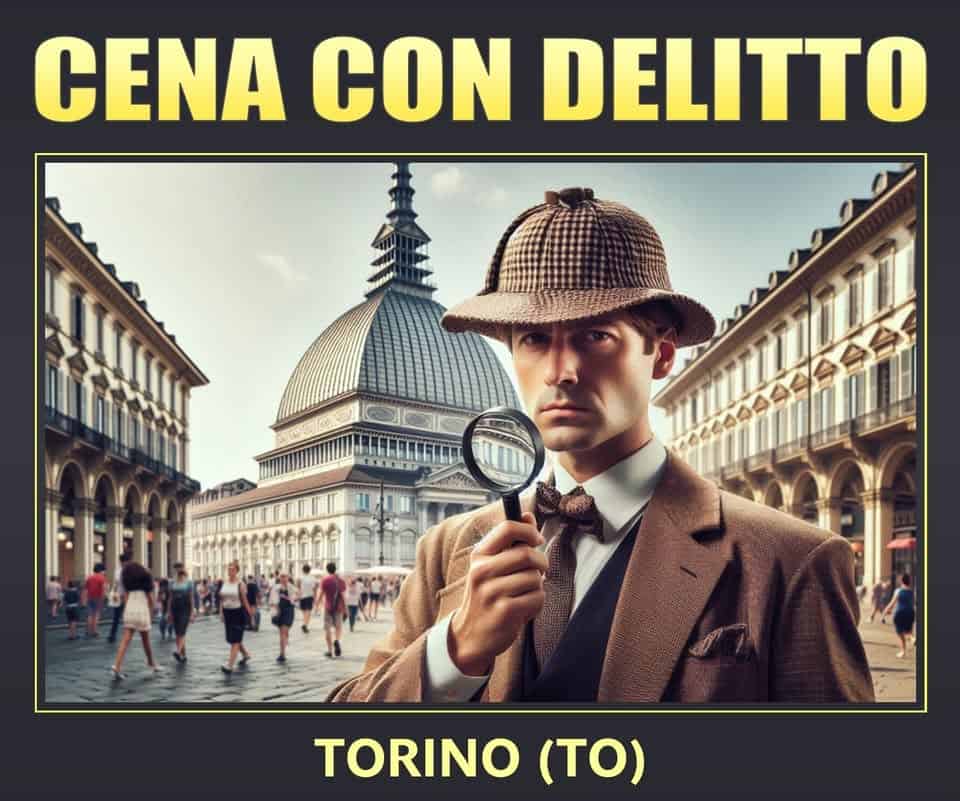 Cena con Delitto al Ristorante San Martino a Riva Presso Chieri (TO) Potrebbe essere un'immagine raffigurante il seguente testo "CENA CON DELITTO AILLCE TORINO (TO)"