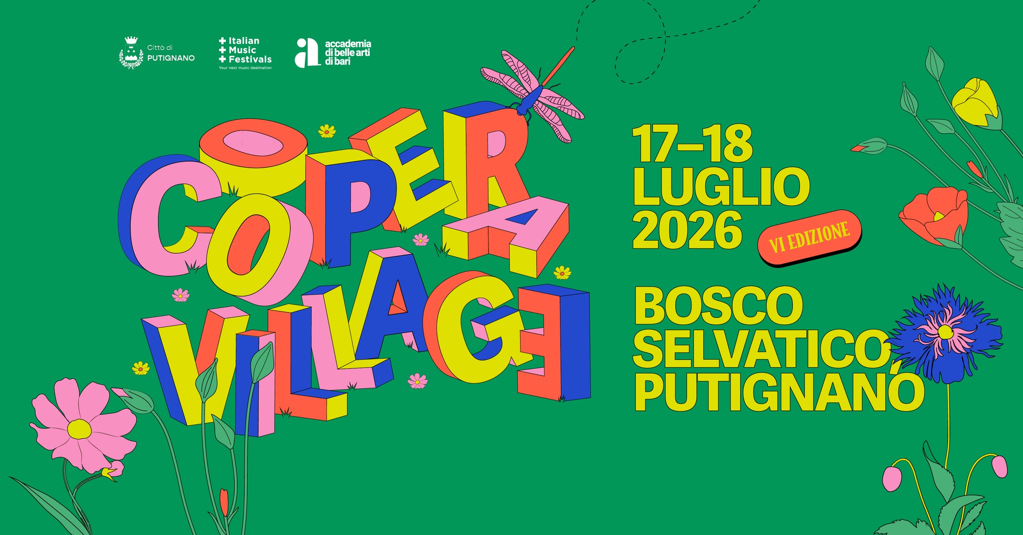 Evento Coopera Village 2026 – Vi Edizione Blooming Music Festival Locandina Coopera Village 2026 – Vi Edizione Blooming Music Festival - da venerdì 17 luglio - domenica 19 luglio 2026 ore 18:00 ore 10:00