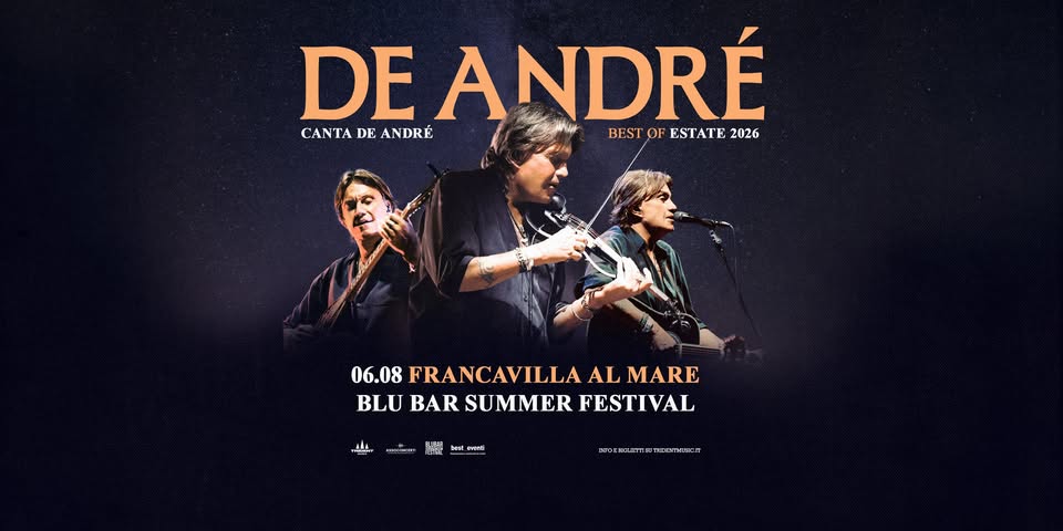 Evento Cristiano De Andrè – 06.08.26 – Francavilla al Mare, Blu Bar Summer Festival Locandina Cristiano De Andrè – 06.08.26 – Francavilla al Mare, Blu Bar Summer Festival - giovedì 6 agosto ore 21:00 - 23:00