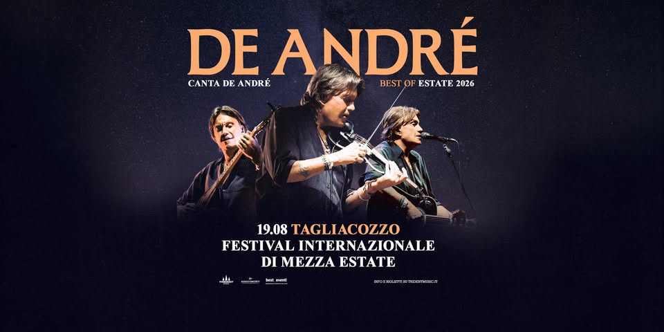 Evento Cristiano De Andrè – 19.08.26 – Tagliacozzo, Festival Internazionale di Mezza Estate Locandina Cristiano De Andrè – 19.08.26 – Tagliacozzo, Festival Internazionale di Mezza Estate - mercoledì 19 agosto ore 21:00 - 23:00