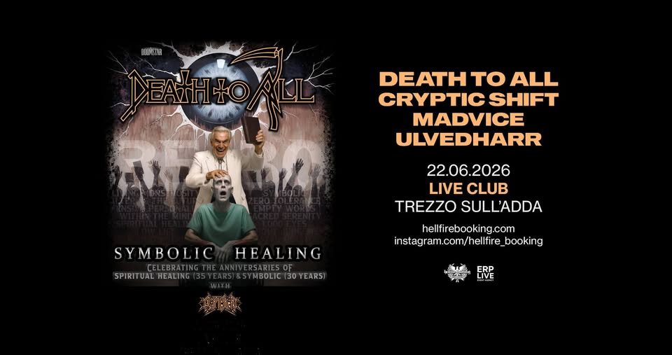 Evento Death To All, Cryptic Shift, Madvice e Ulvedharr Live Club, Trezzo sull’Adda (Milano) Locandina Death To All, Cryptic Shift, Madvice e Ulvedharr Live Club, Trezzo sull’Adda (Milano) - lunedì 22 giugno ore 19:00 - 21:00