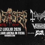 DISASTER METAL FEST〔12 Luglio 2026〕Arena in Fiera – Cagliari Potrebbe essere un'immagine raffigurante il seguente testo "METAL 12 LUGLIO 2026 CAGLIARI ARENA IN FIERA"