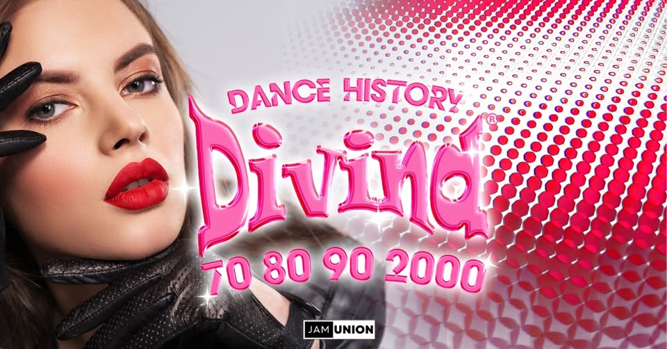 Divina ◆ Torre Beretti (PV), Frog Fury Fest Potrebbe essere un'immagine raffigurante danza e il seguente testo "DANCE HISTORY Divina Vina 7080902000 80 90 2000 7O JAM UNION"