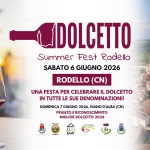 Dolcetto Summer Fest 2026 Potrebbe essere un'immagine raffigurante vino e il seguente testo "DOLCETTO Summer Fest Rodello SABATO 6 GIUGNO 2026 RODELLO (CN) UNA FESTA PER CELEBRARE IL DOLCETTO IN TUTTE LE SUE DENOMINAZIONI! DOMENICA 7 GIUGNO 2026, DIANO D'ALBA (CN) PRANZO ERICONOSCIMENTO MIGLIOR DOLCETTO 2024 N SDTLS"