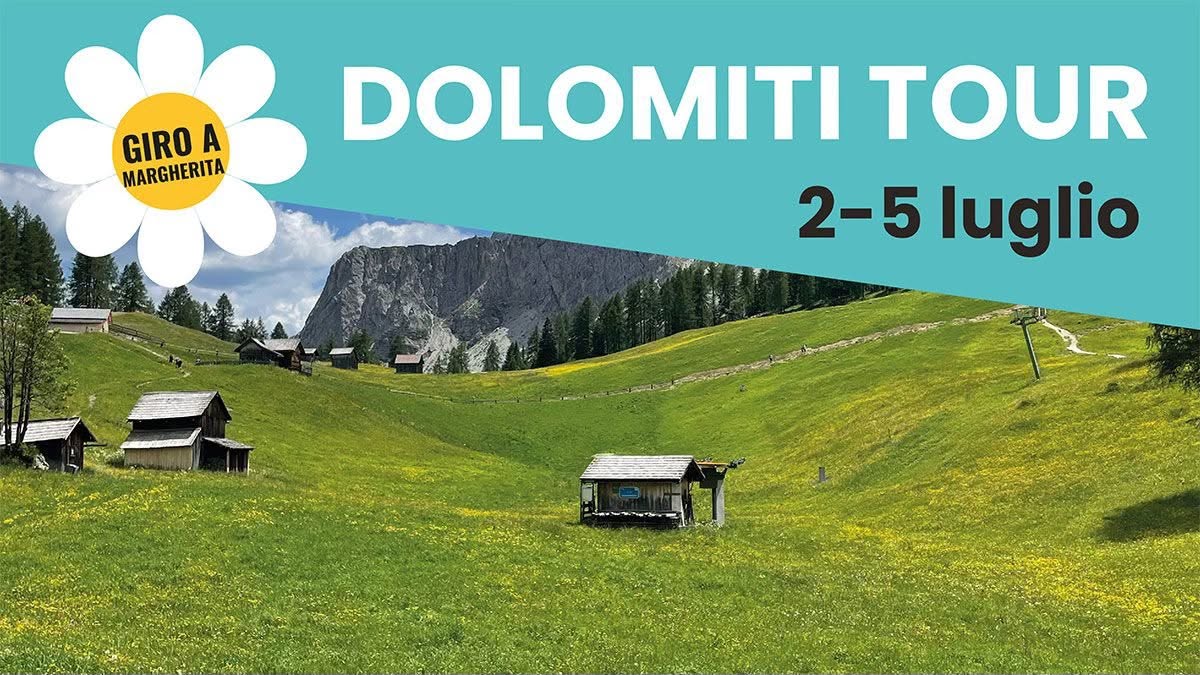 Evento Dolomiti tour Alpi di Siusi – Gruppo Sella Locandina Dolomiti tour Alpi di Siusi – Gruppo Sella - da giovedì 2 luglio - domenica 5 luglio 2026 ore 14:00 ore 17:00