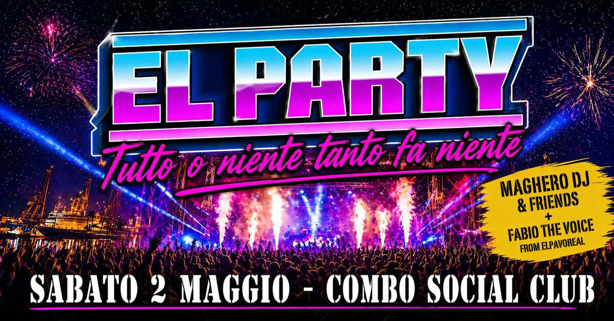 EL PARTY – COMBO SOCIAL CLUB Potrebbe essere un'immagine raffigurante poster e notte