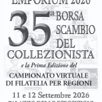 EMPORIUM 2026 XXXV Borsa Scambio del Collezionista EMPORIUM 2026 XXXV Borsa Scambio del Collezionista a Empoli (FI) il 11 settembre - 12 settembre 2026