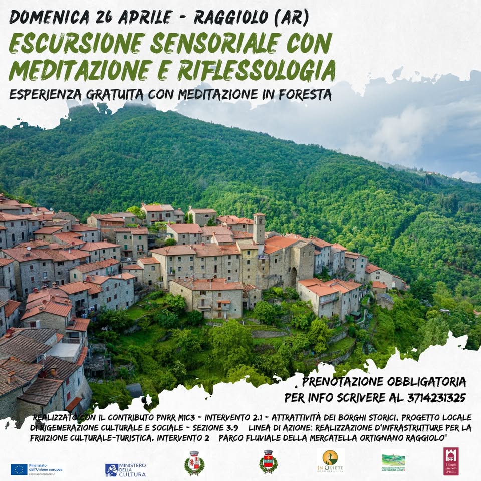 Evento Esperienza Sensoriale Gratuita con Meditazione e Riflessologia a Raggiolo Locandina Esperienza Sensoriale Gratuita con Meditazione e Riflessologia a Raggiolo - domenica 26 aprile ore 14:30 - 18:30