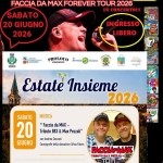 Faccia da Max-Tributo 883&Pezzali@Festa D’estate+Estate insieme Vigonovo VE Potrebbe essere un'immagine raffigurante il seguente testo "FACCIA ACCIAPAMAX TRIBUTO MAX PEZZALI- 883 FACCIA DA MAXFOREVER TOUR 2026 IN CONCERTO!!! SABATO 20 GIUGNO 2026 INGRESSO LIBERO COMUNE DI VIGONOVO VE স oe FESTA DI INIZIO ESTATE+ESTATE INSIEME 2026 STELBOY POMD ROrPO 田り mn N. NcoIs CENTRO PARROCCHIALE. VIGONOVO APS PIAZZA MARCONI VIGONOVO VE BASTALL VIOLENZA DONNE CONL LASTRADRDINARIA PARTECIPAZIO DELLA 1522 1522gzA STALKNG SILVIA ABRIS P.ZZA MARCONI FRONTE CHIESA S.M.ASSUNTA VIGONOVO (VE)"