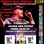 Faccia da Max-Tributo 883&Pezzali@Sagra di S. Pietro Fonte Alto TV Faccia da Max – Tributo 883&Pezzali@Sagra di S. Pietro Fonte Alto TV a Fonte Alto (TV) il 26 giugno 2026