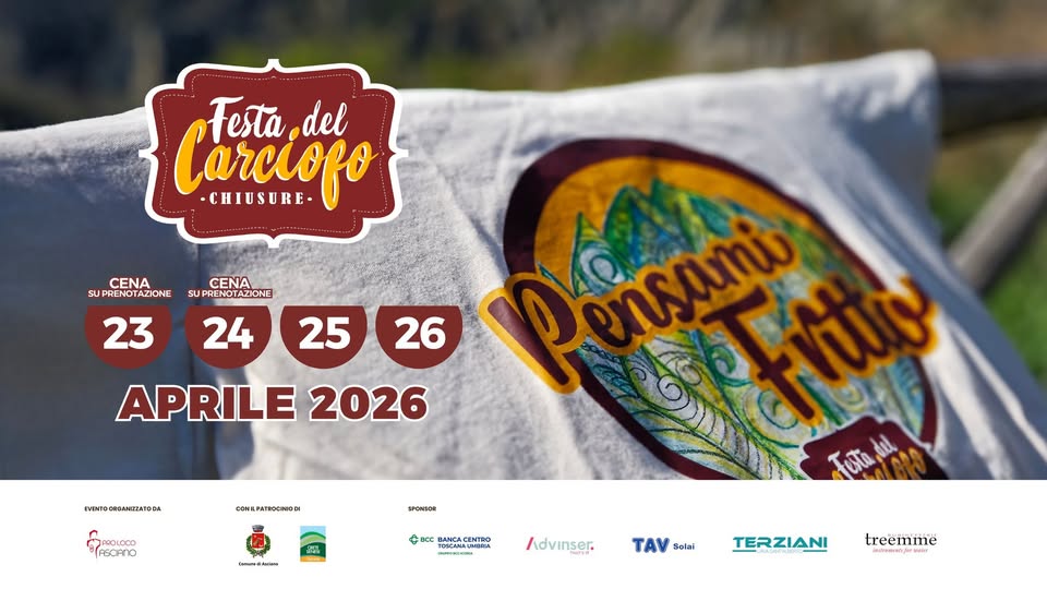 Evento Festa del Carciofo 2026 Locandina Festa del Carciofo 2026 - da giovedì 23 aprile - lunedì 27 aprile 2026 ore 20:30 ore 01:00