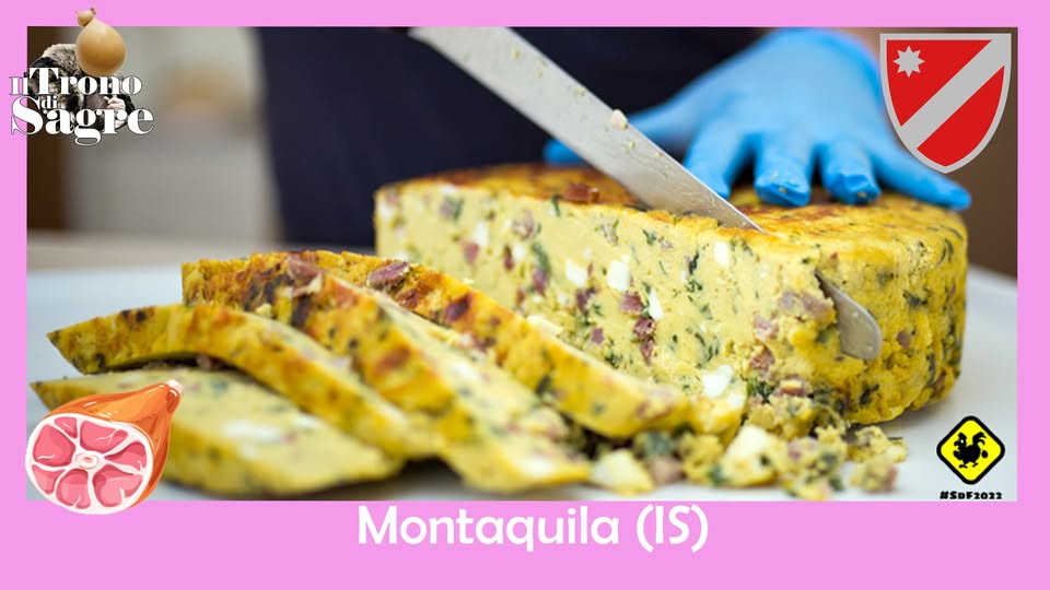 Festa della Frittata – Montaquila (IS) Potrebbe essere un'immagine raffigurante il seguente testo "KEroHo a Ydi មី Montaquila (IS) #SDF2022"