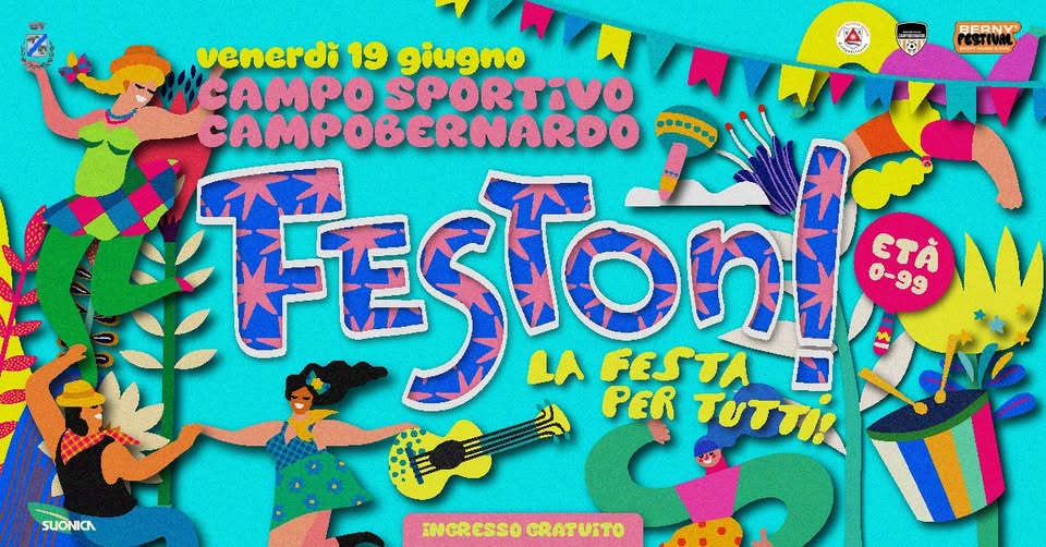 Evento Feston! – Campo Sportivo – Campobernardo Locandina Feston! – Campo Sportivo – Campobernardo - venerdì 19 giugno ore 19:00 - 23:55