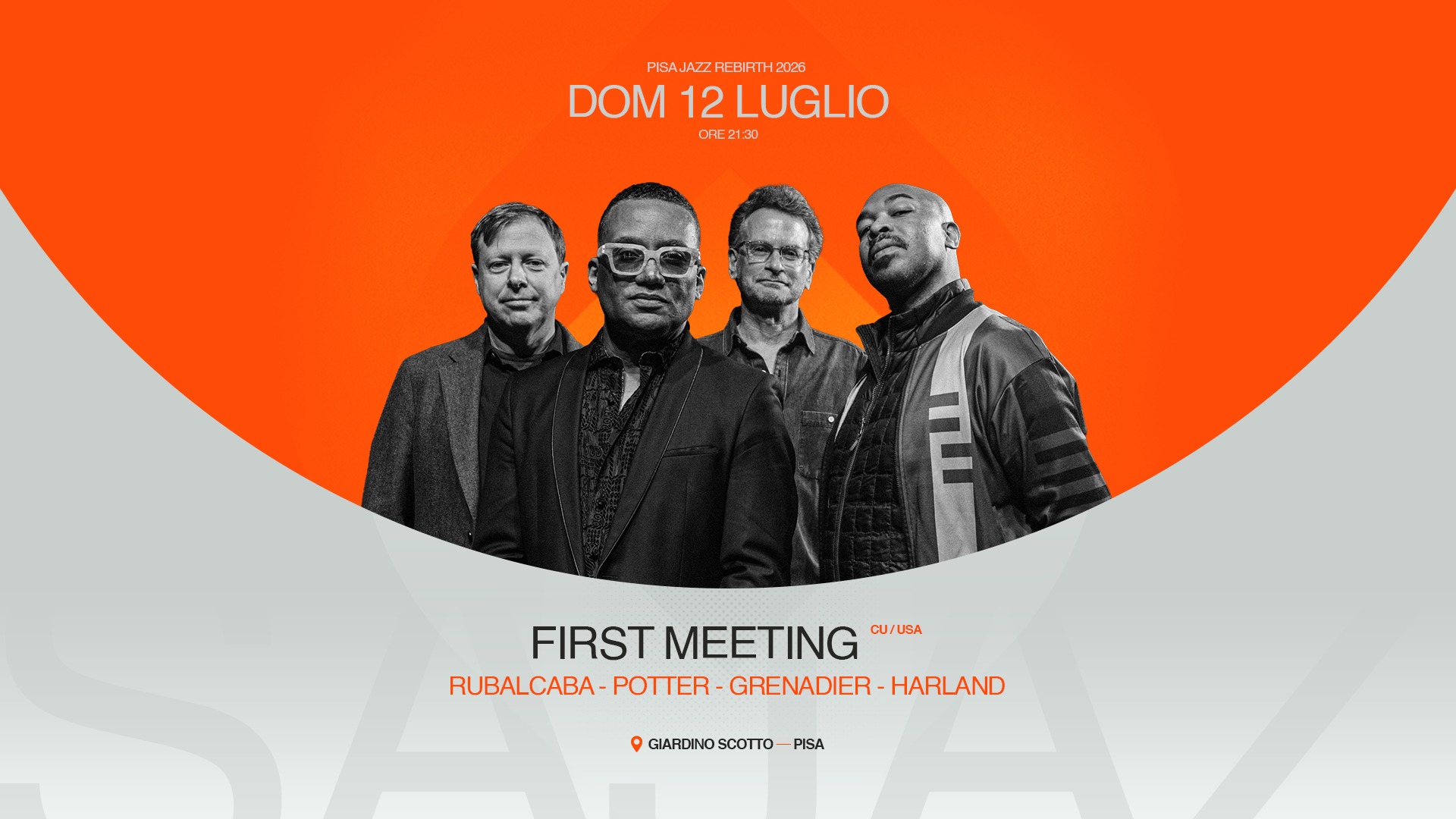 Evento First Meeting Lorenzo Simoni 4Tet – Pisa Jazz Rebirth 26 Locandina First Meeting Lorenzo Simoni 4Tet – Pisa Jazz Rebirth 26 - domenica 12 luglio ore 20:45 - 22:45