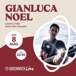 Gianluca “Noel” – Il Brit Pop Italiano • Live • Greenwich • Curtarolo Potrebbe essere un'immagine raffigurante calcio, football e il seguente testo "GIANLUCA NOEL CANTAUTORE ROCK POP ITALIANO VEN 8 MAG ORE 22:30 GREENWICH GREENWICHLive Live"