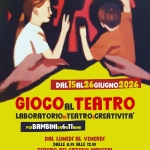 GIOCO AL TEATRO_laboratorio teatrale per bambini a giugno!! Potrebbe essere un'immagine raffigurante il seguente testo "く DAL15AL26GIUGN02026 DAL15AL2 6GIUGNO 2026 GIOCOA TEATRO LABORATORIONTERTRO-CREATIVITA' LABORATORIO PERBAMBINDA6A1ANNI DAL LUNEDI' AL VENERDI' DALLE 8.45 ALLE 12.45 TEATRO DEI CATTIVI MAESTRI OFFICINE SOLIMANO PIAZZA REBAGLIATI, DARSENA DI SAVONA TEL. 392 1665196 COSTI: 1100 B SETTIMANA, 2000 PER ENTRAMBI SETTIMANE, MERENDA COMPRESA POSSIBILE PARTECIPARE UNA SOLA SETTIMANA ENTRAMBE ES INFO RENOTAZIONI: 347 5860670, CHTTIVIMRESTRIEOFFICINESOLIMANO.I"