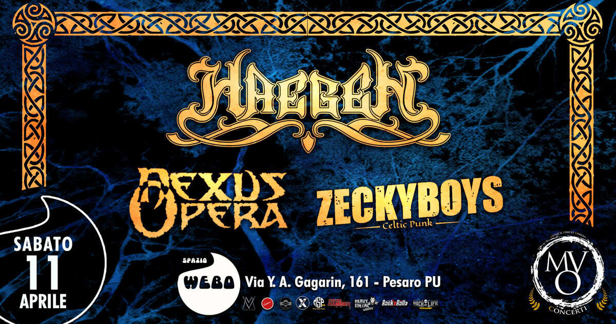 Haegen/ Nexus Opera/ Zeckyboys Live Spazio Webo Pesaro (PU) Potrebbe essere un'immagine raffigurante testo