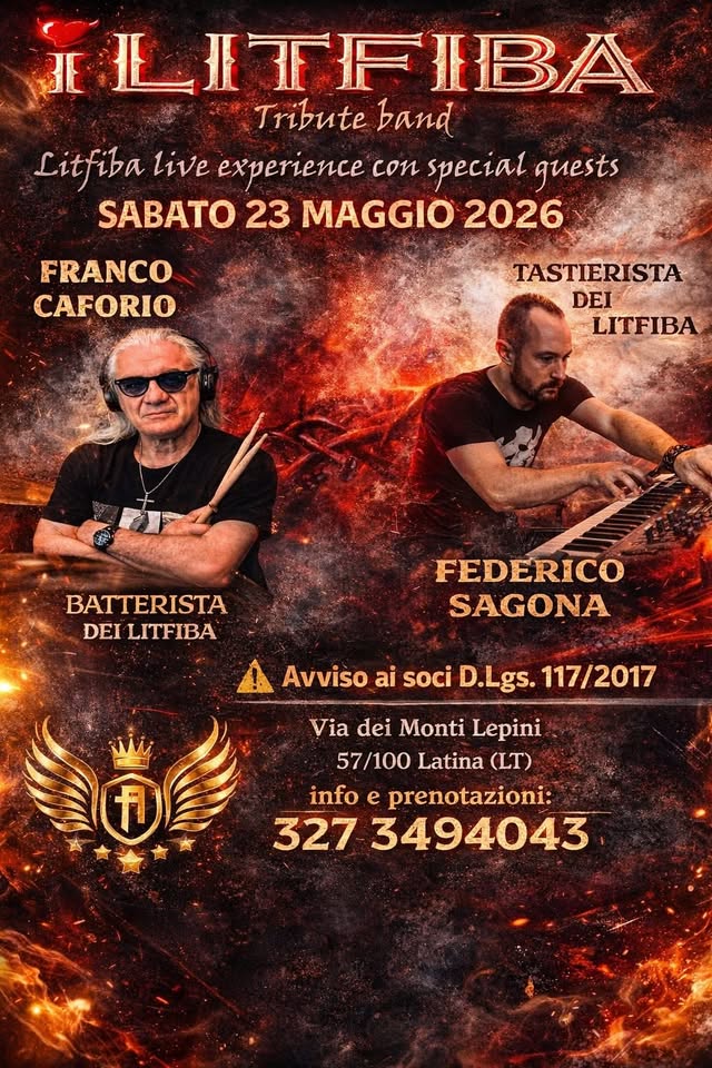 Evento iLitfiba special Live feat Franco Caforio e Federico Sagona Locandina iLitfiba special Live feat Franco Caforio e Federico Sagona - sabato 23 maggio ore 21:30 - 23:30
