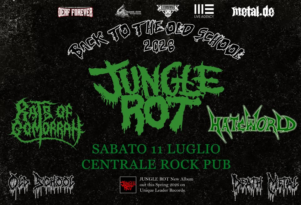 Evento Jungle rot – Rats of Gomorrah – Hateworld at Centrale rock pub Locandina Jungle rot – Rats of Gomorrah – Hateworld at Centrale rock pub - sabato 11 luglio ore 18:00 - 20:00